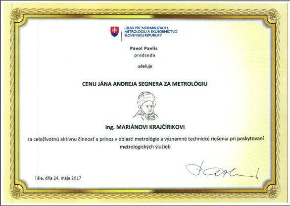 Cena Jána Andreja Segnera za metrológiu